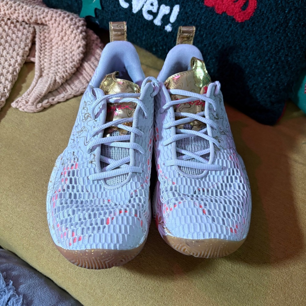 Under Armour Curry Flow 9 Basketball Shoes Men's Size 7.5 Men's White Gold Coral - Picture 2 of 7